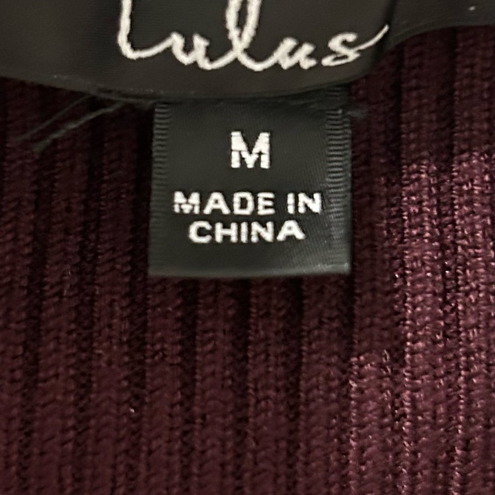 Lulu's Deep Wine Long Sleeve Ribbed Maxi Dress - Picture 6 of 7